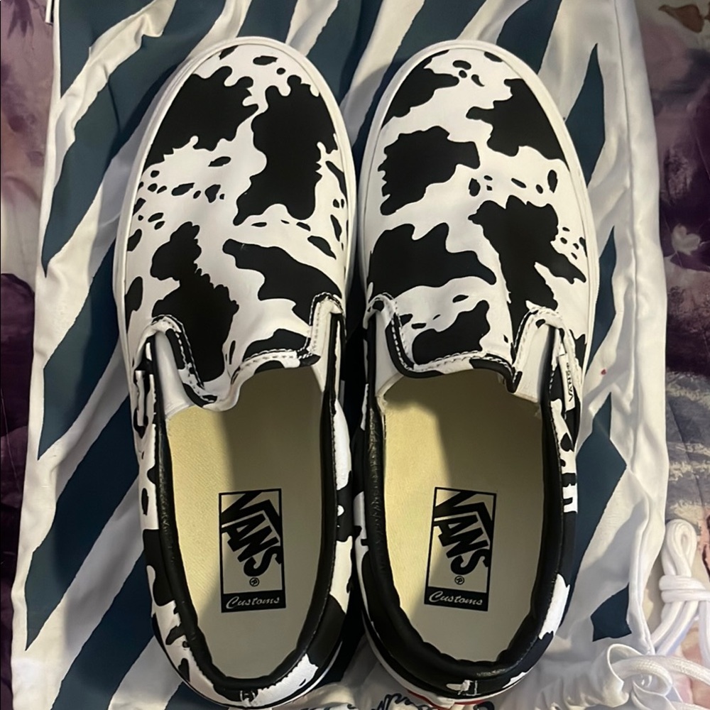 Vans Cow Print Slip-On Sneakers